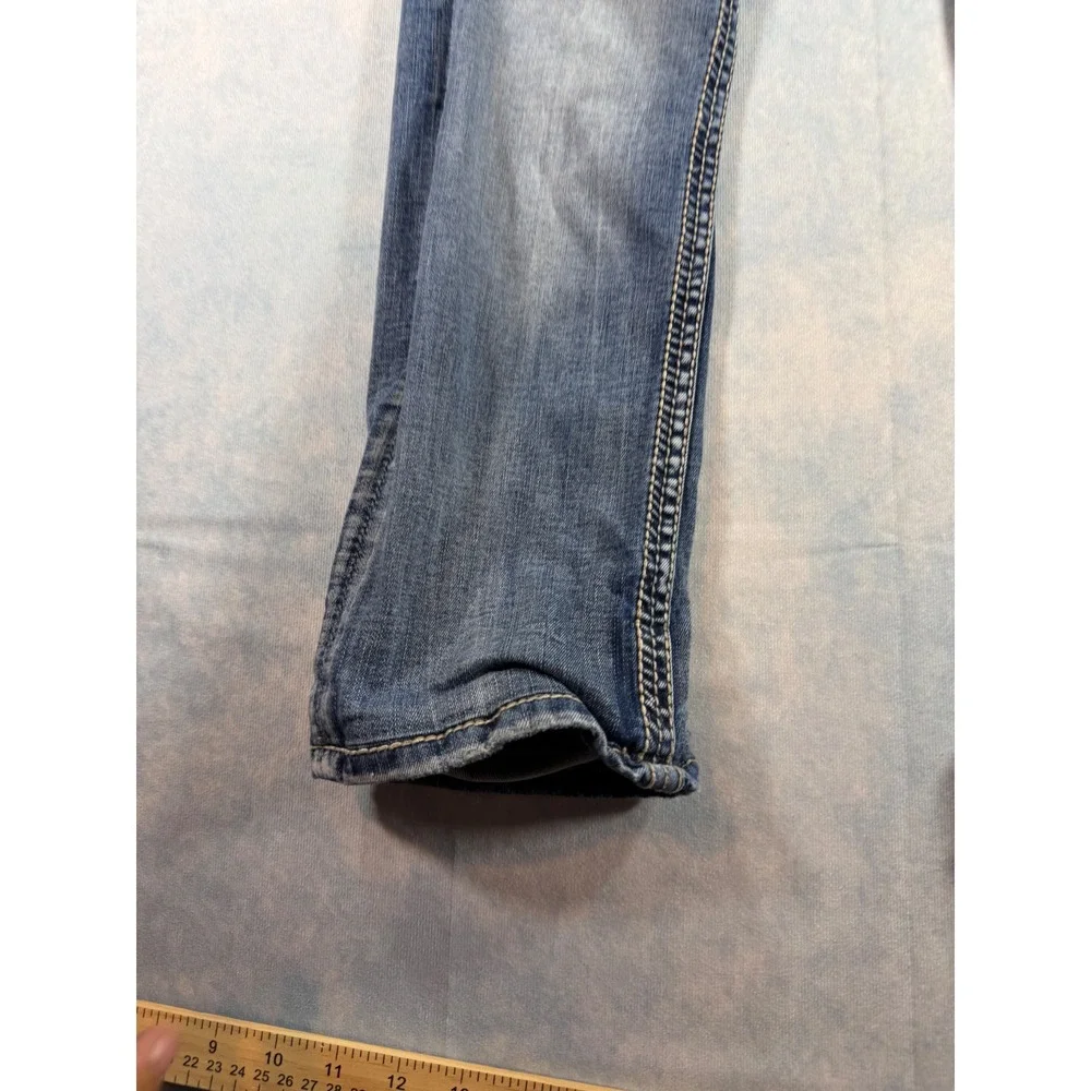 BKE Alec Straight Leg Jeans Mens 30R Medium Wash Excellent Stretch Denim Hem